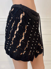 Black Ladder Knit Skirt - Size S-Sania Parvez-APOC STORE