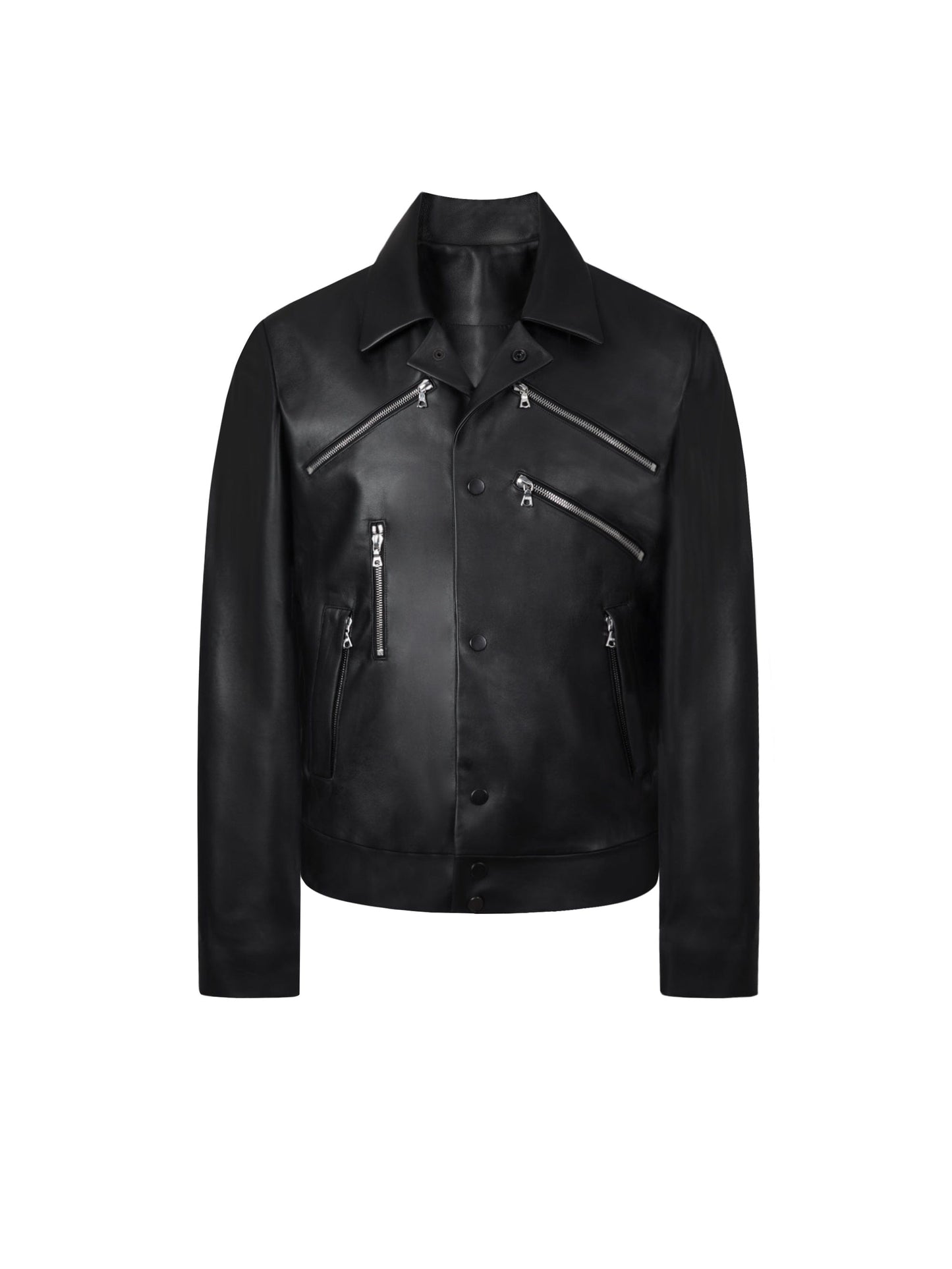 Contour Zip Leather Jacket-MINKIMHO-APOC STORE