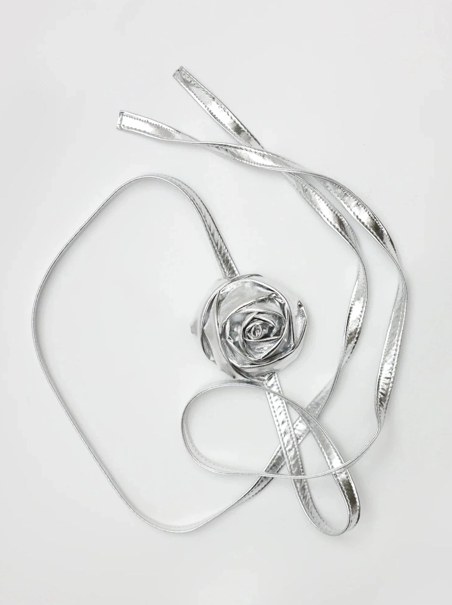 ROSE CORSAGE STRAP - SILVER-SAENGIN STUDIOS-APOC STORE