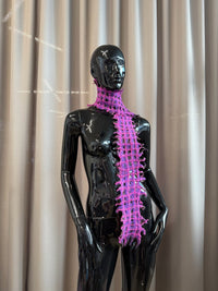 Felted scarf brown/pink long-TATi-APOC STORE