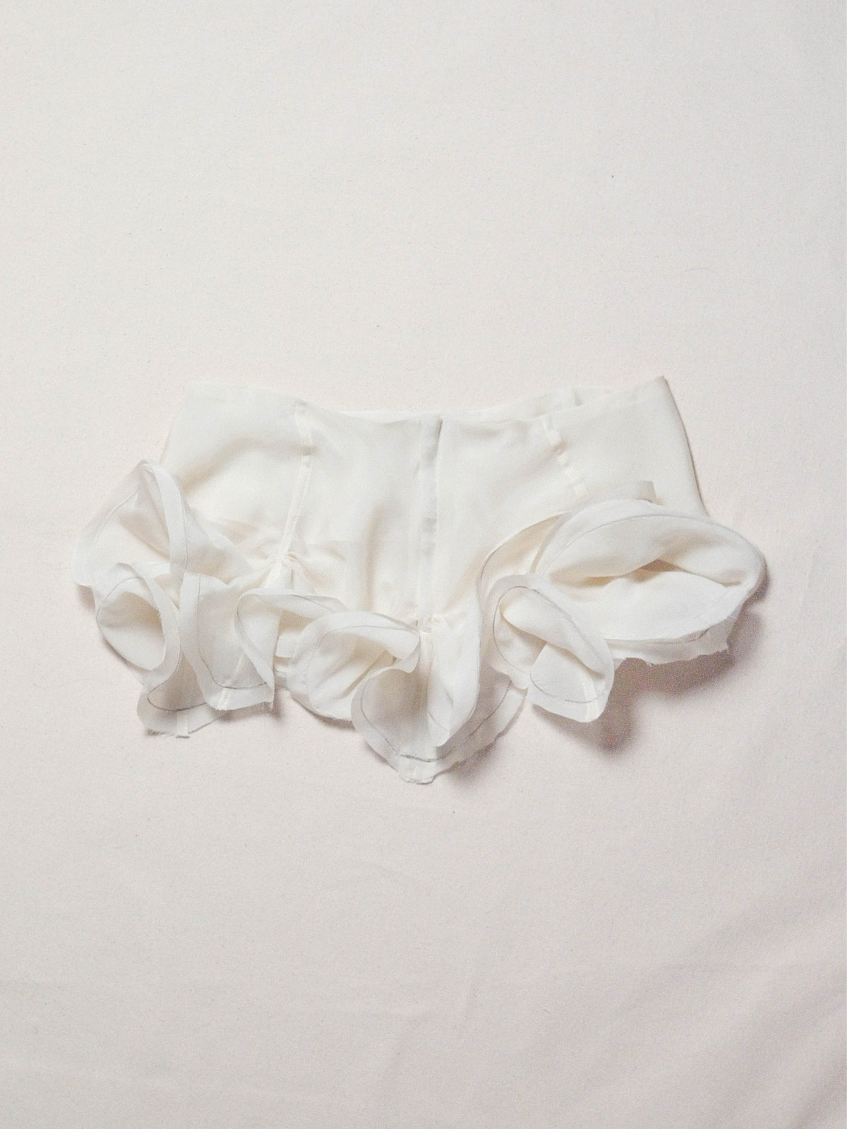 Slutty Mini Skirt in Ivory Silk-Pedro Trindade-APOC STORE