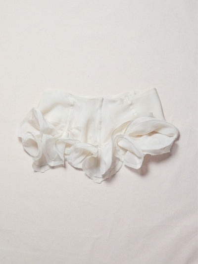 Slutty Mini Skirt in Ivory Silk-Pedro Trindade-APOC STORE