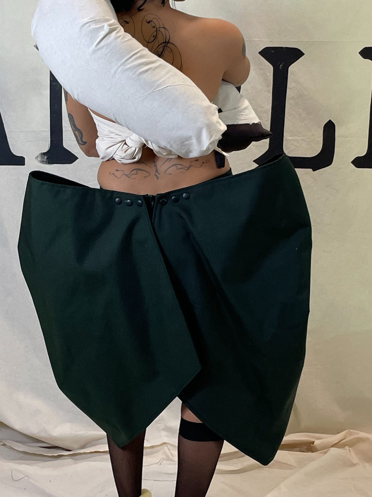 GARMENT # 024 EXAGGERATED SIDES MINI SKIRT-S A M P L E GARMENTS-APOC STORE