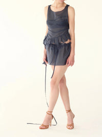 mini-skirt Petal in Blue-V4K-APOC STORE
