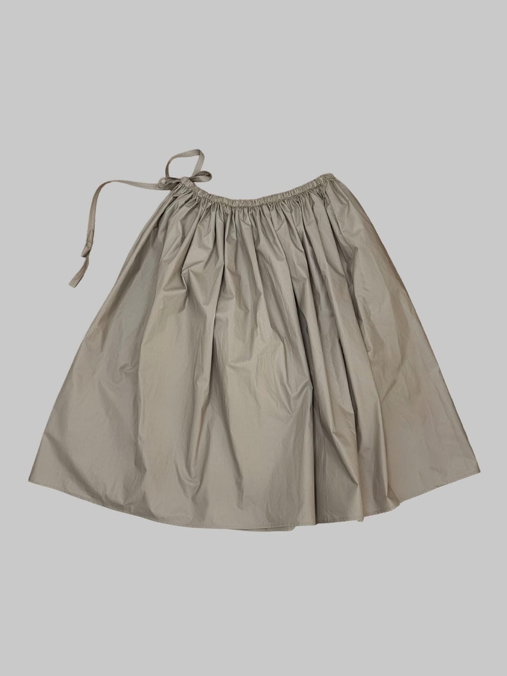 Coated Cotton Gathered Skirt -Beige-Julye Han-APOC STORE