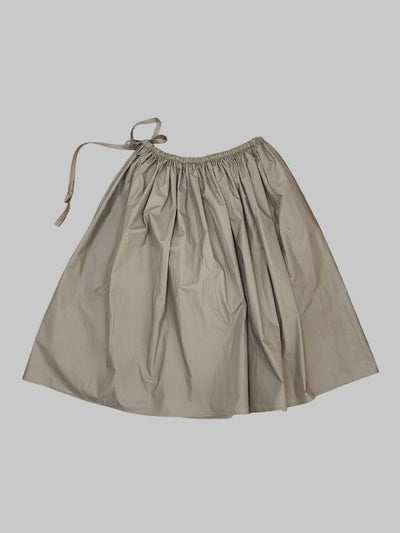 Coated Cotton Gathered Skirt -Beige-Julye Han-APOC STORE