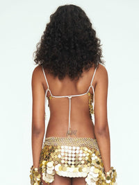 Aluminum Disc Fringe Top - GOLD-JALACONDA-APOC STORE