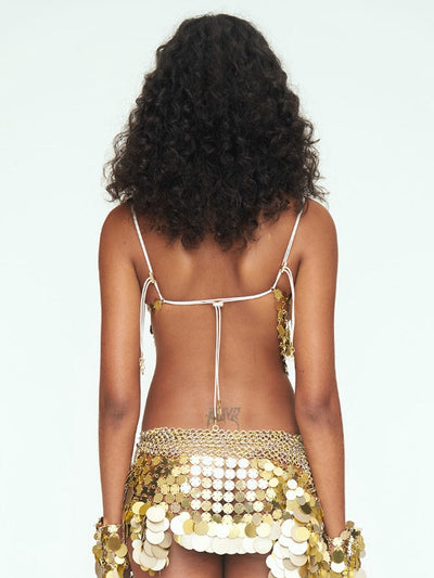 Aluminum Disc Fringe Top - GOLD-JALACONDA-APOC STORE