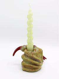 Green Paw Candlestick with Red Claws-Naomi Gilon-APOC STORE