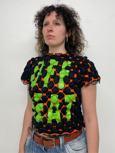 OFF BEAT Bubble Knit Tee-Scar Kennedy-APOC STORE