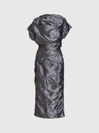 Dress Draped Grey-Nensi Avetisian-APOC STORE