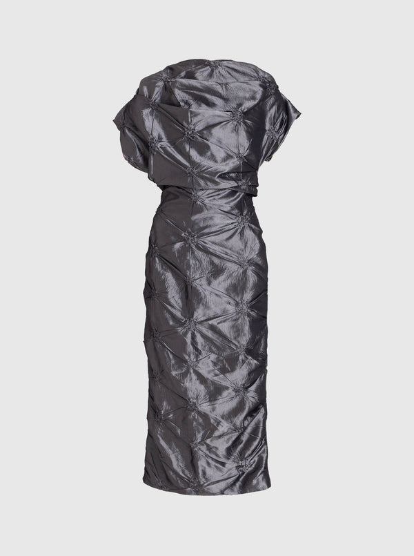 Dress Draped Grey-Nensi Avetisian-APOC STORE