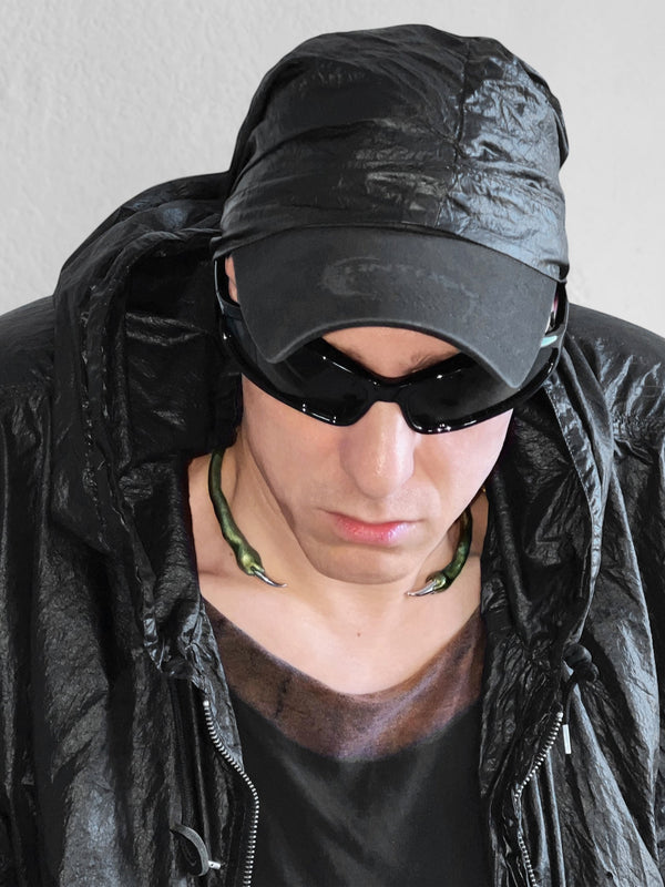 Green choker with spikes-CASPER DIY-APOC STORE