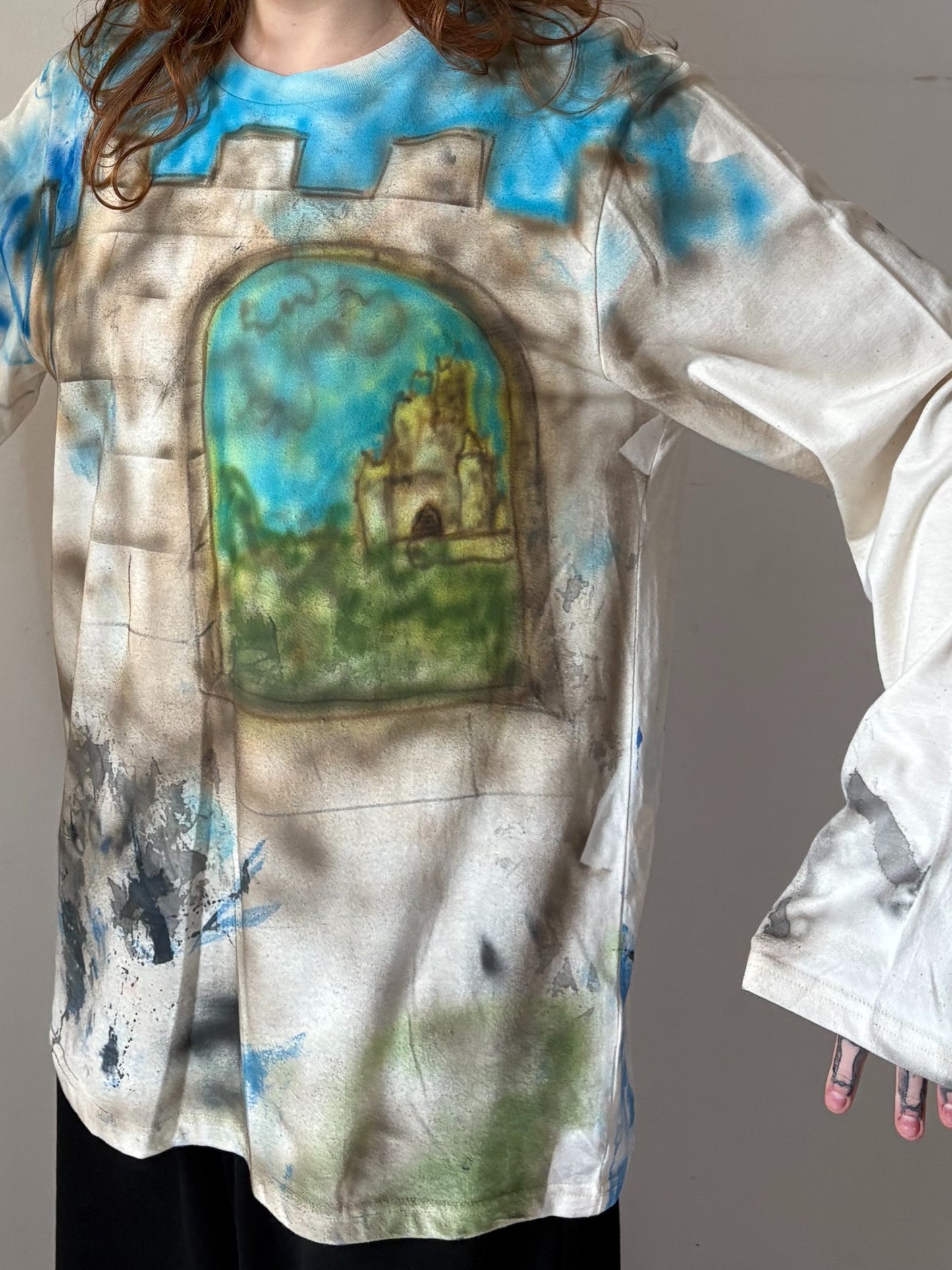 Castle sketch natural long sleeve-Mia Violet-APOC STORE