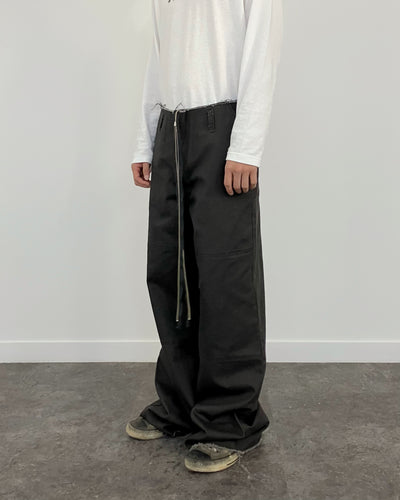 EXTENDED ZIP FLARE PANTS CHARCOAL-EGNARTS-APOC STORE