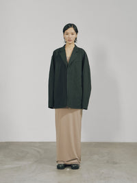 Black Cotton Twill Snap-Front Jacket-arc us arkus-APOC STORE