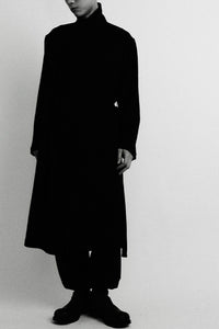 Black Wool Robe Coat-arc us arkus-APOC STORE