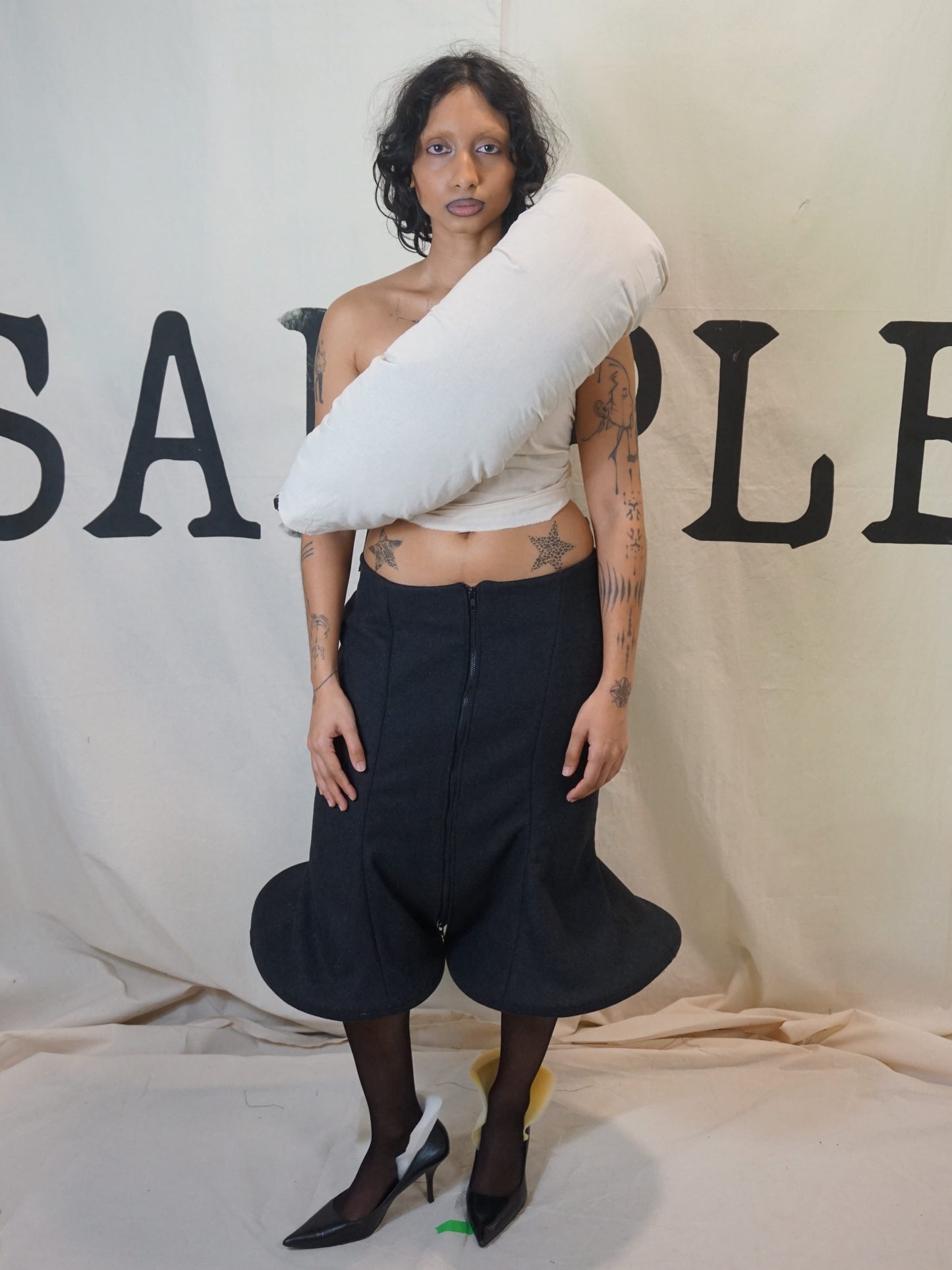 GARMENT # 001 COLLECTION #002 SCULPTURAL HEM SKIRT-SAMPLE GARMENTS-APOC STORE
