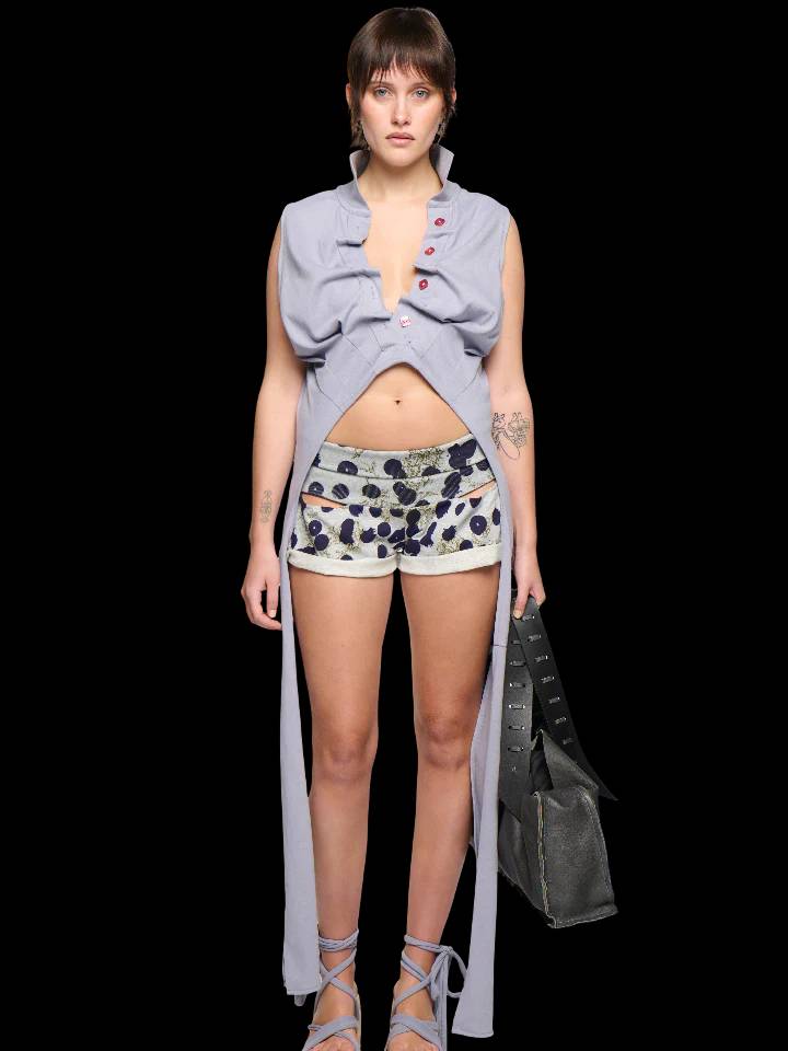 Backless Polo Shirt - Grey-Karlaidlaw-APOC STORE