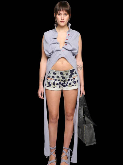 Backless Polo Shirt - Grey-Karlaidlaw-APOC STORE