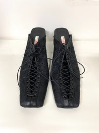 Lace mule (Black)-Gyouree Kim-APOC STORE