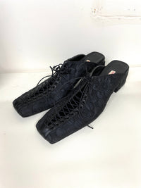 Lace mule (Black)-Gyouree Kim-APOC STORE