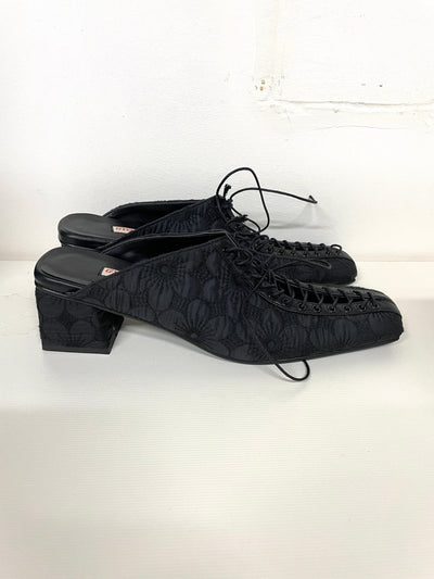 Lace mule (Black)-Gyouree Kim-APOC STORE