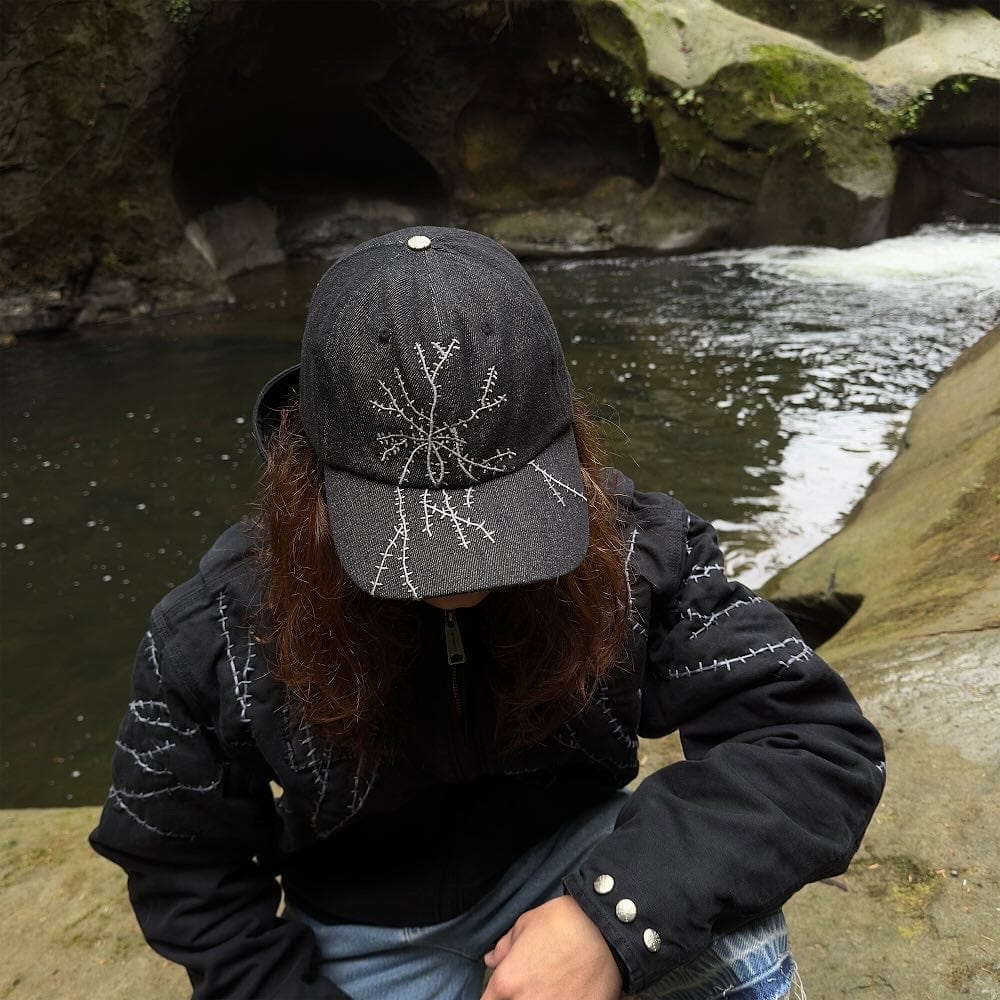 Denim Nerve Hat-Squiggles-APOC STORE