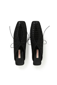 Lace mule (Black)-Gyouree Kim-APOC STORE