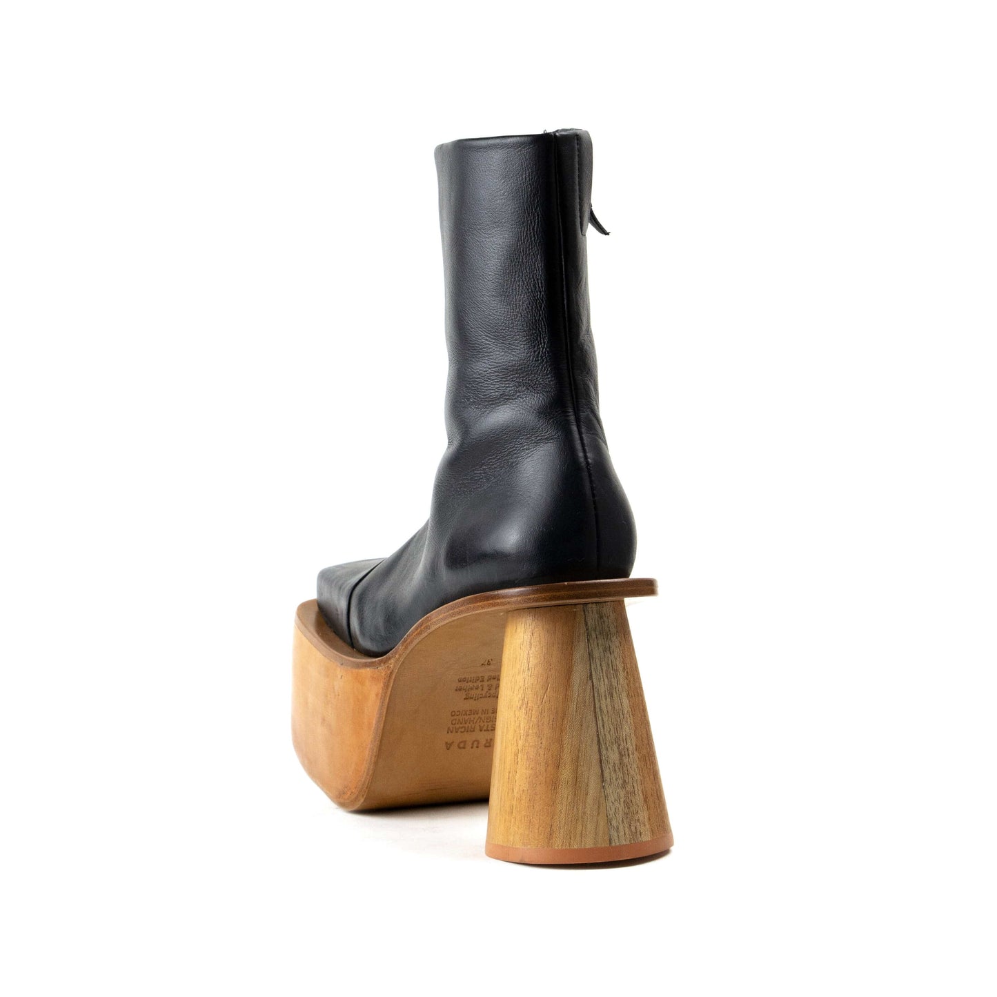 Amanda Boots Black Natural Heel-CRUDA-APOC STORE