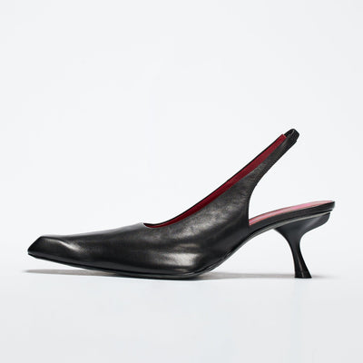 Slingback Mules - Smooth Black-BHIVE-APOC STORE