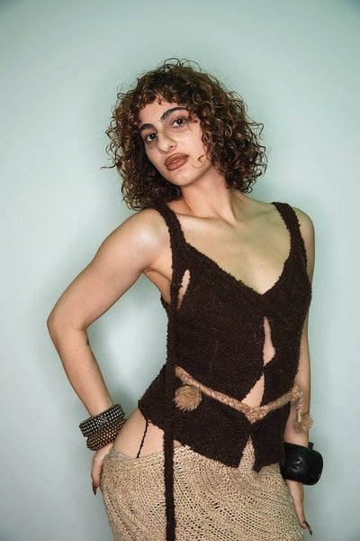 Wool Boucle Camisole-Jules Bramley-APOC STORE