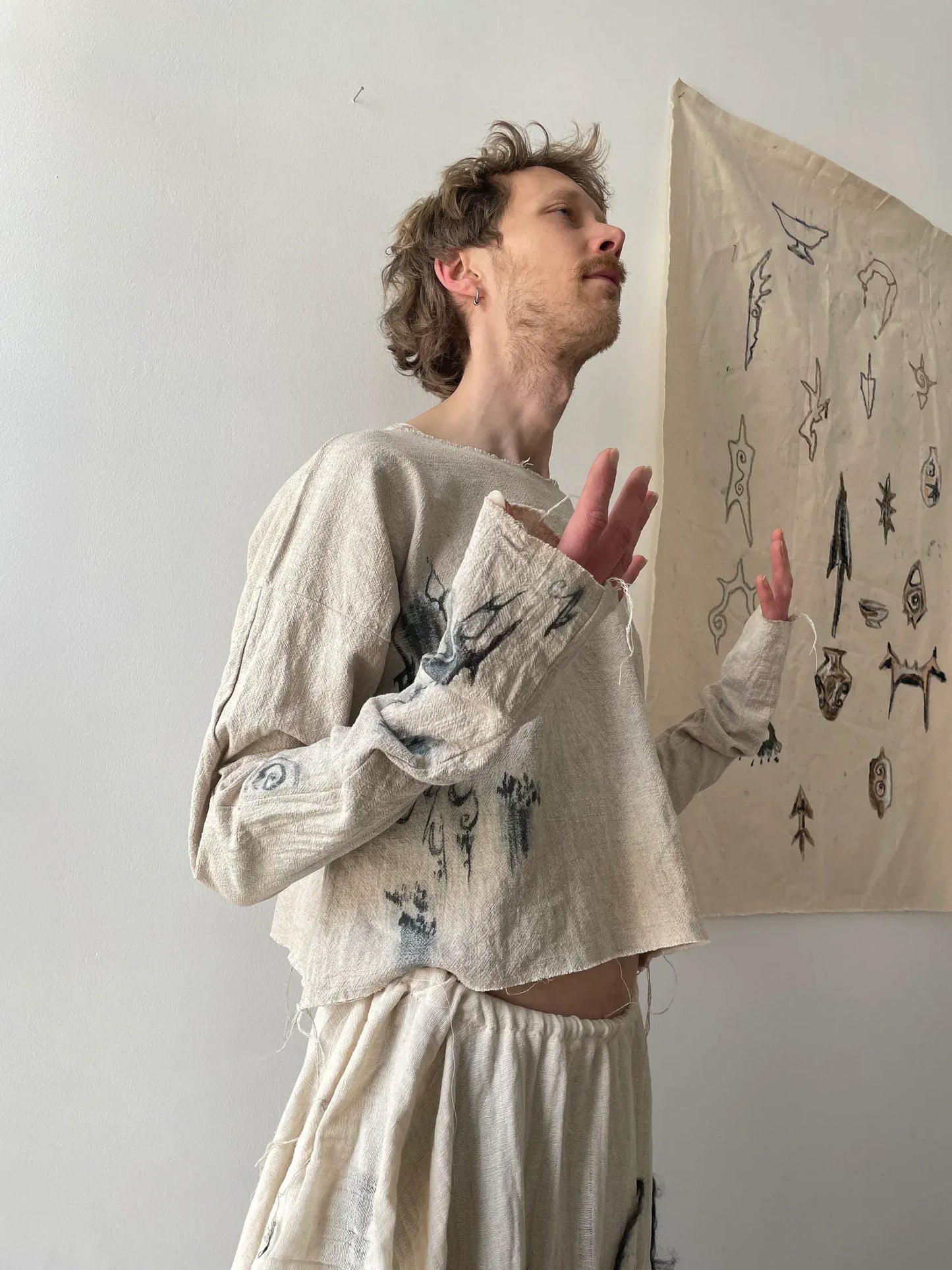 hythe linen top-Snake Divine-APOC STORE