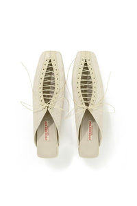 Lace mule (Cream)-Gyouree Kim-APOC STORE