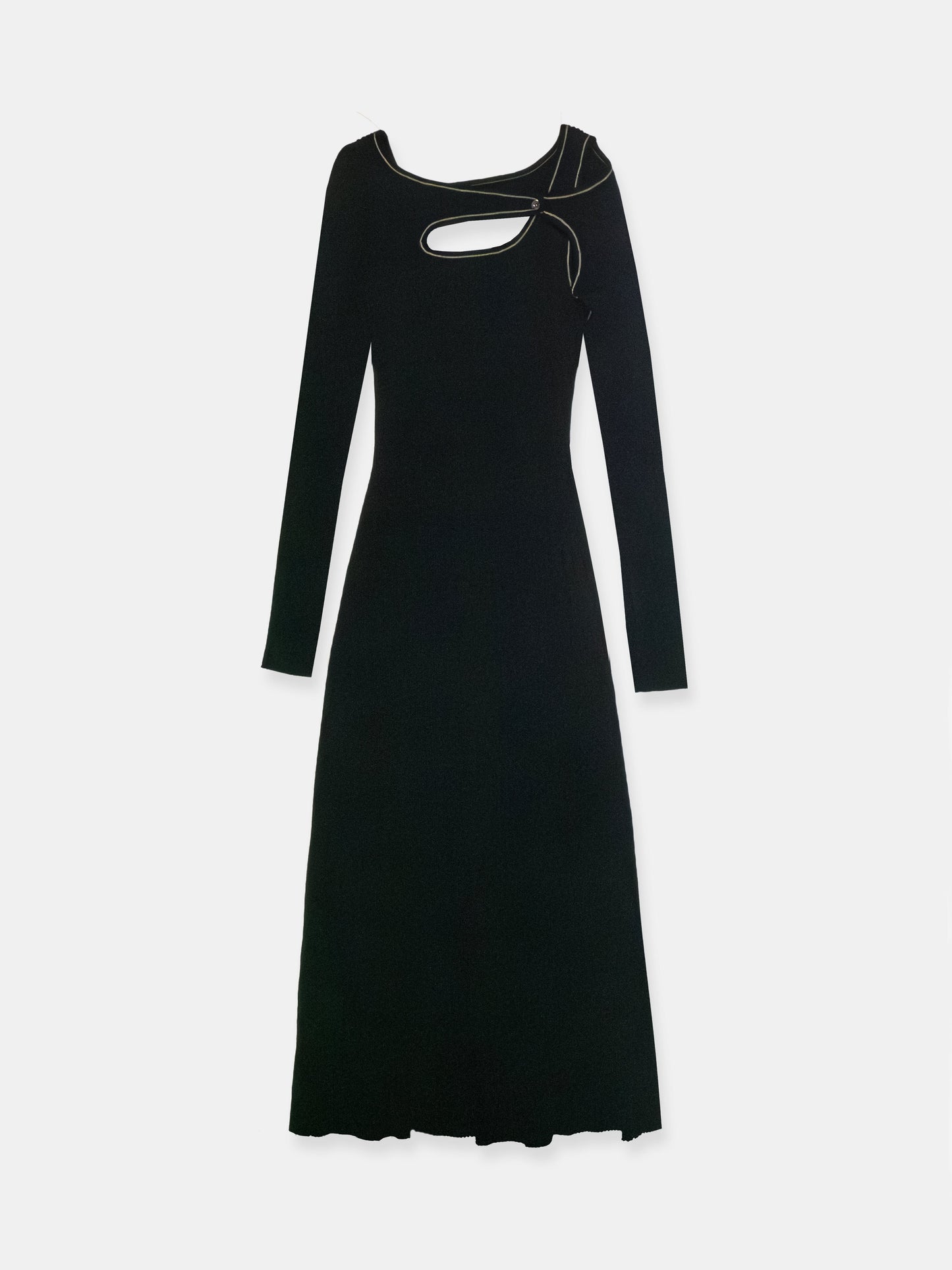 Score Knit Midi Dress Black-René Scheibenbauer-APOC STORE