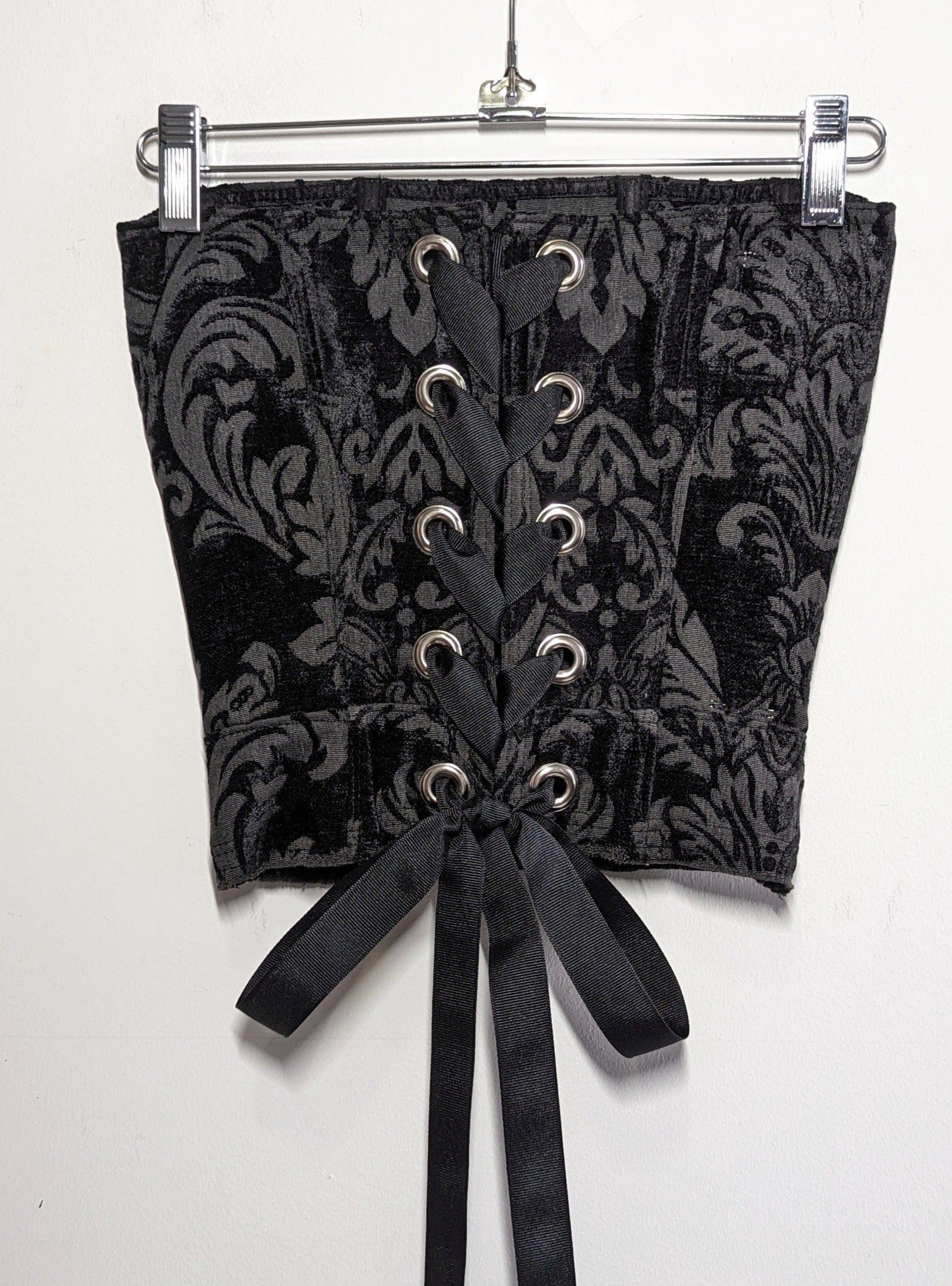 Black Floral Upholstery Corset-Kristin Mallison-APOC STORE