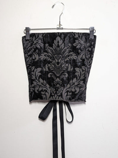 Black Floral Upholstery Corset-Kristin Mallison-APOC STORE