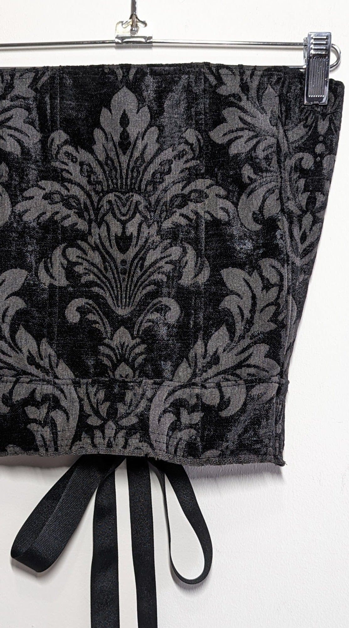 Black Floral Upholstery Corset-Kristin Mallison-APOC STORE