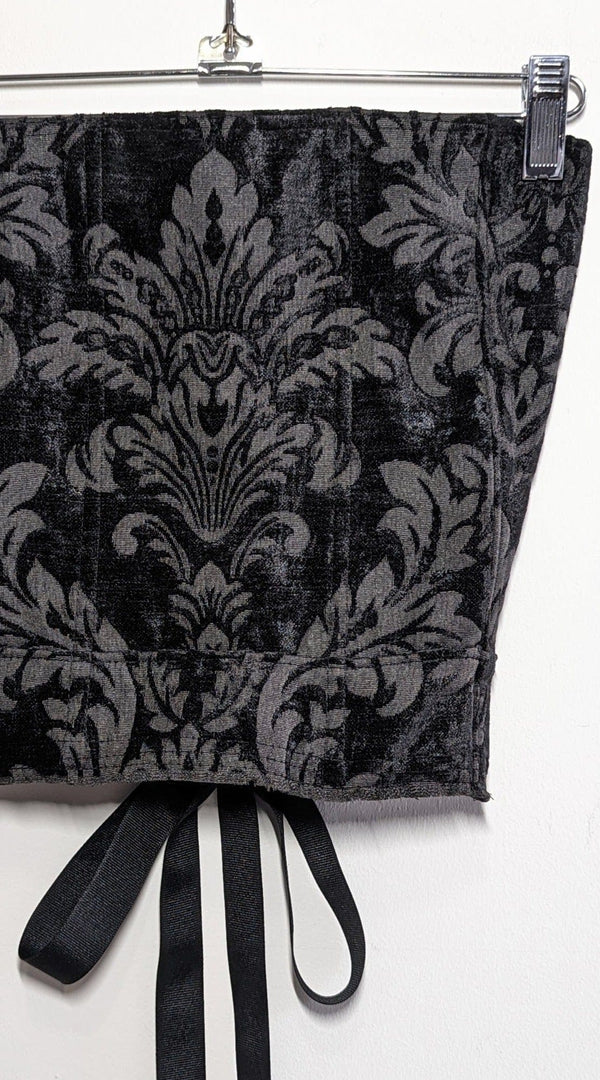 Black Floral Upholstery Corset-Kristin Mallison-APOC STORE