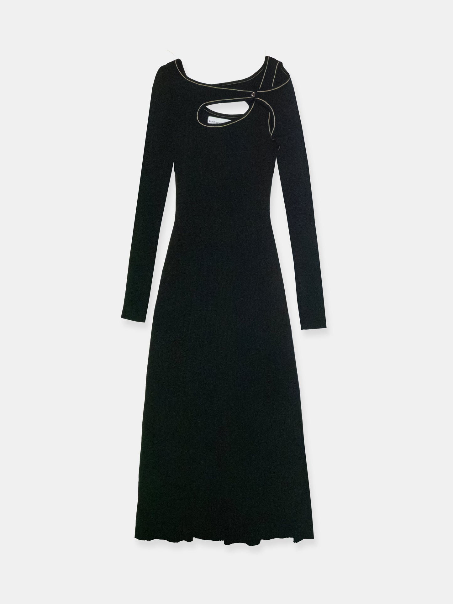 Score Knit Midi Dress Black-René Scheibenbauer-APOC STORE
