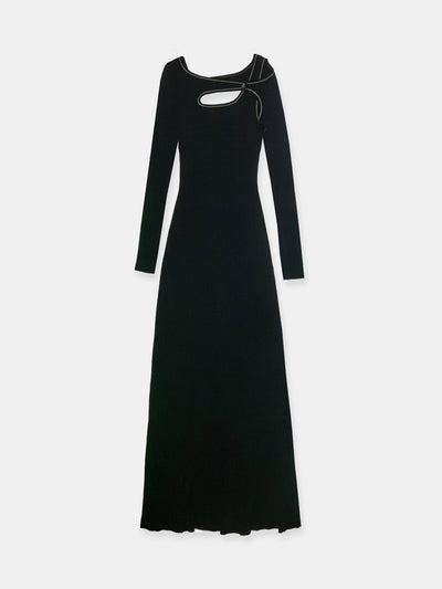 Score Knit Maxi Dress Black-René Scheibenbauer-APOC STORE