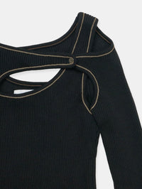 Score Knit Maxi Dress Black-René Scheibenbauer-APOC STORE