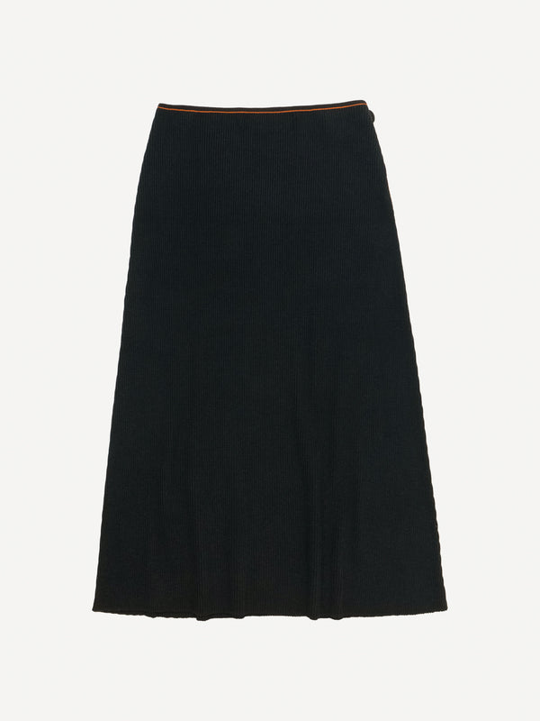 Score Knit Midi Skirt Black-René Scheibenbauer-APOC STORE