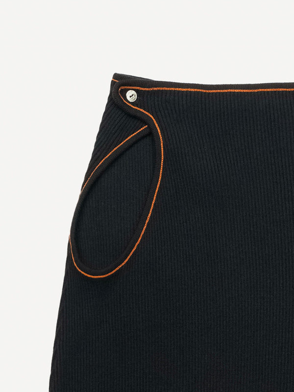 Score Knit Midi Skirt Black-René Scheibenbauer-APOC STORE