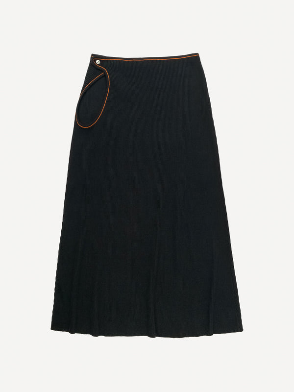 Score Knit Midi Skirt Black-René Scheibenbauer-APOC STORE