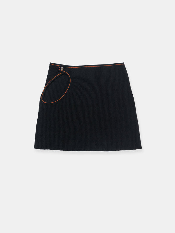 Score Knit Mini Skirt Black-René Scheibenbauer-APOC STORE