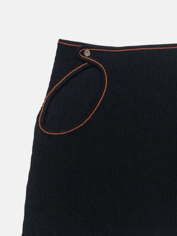 Score Knit Mini Skirt Black-René Scheibenbauer-APOC STORE