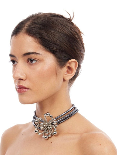 Bloom Armor Choker - Silver-1CONCEPT-APOC STORE