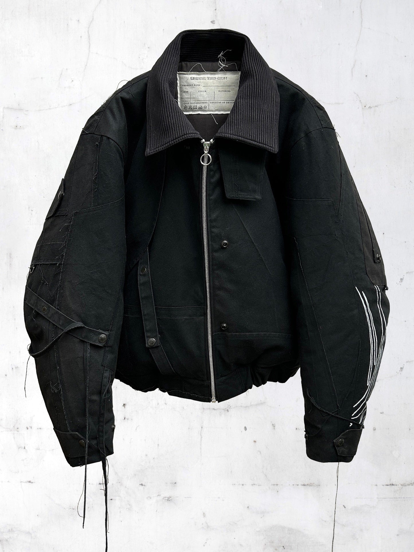 PATCHWORK BOMBER JACKET NOIR-UNDER THE SIGN-APOC STORE