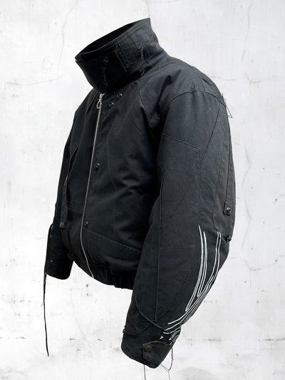 PATCHWORK BOMBER JACKET NOIR-UNDER THE SIGN-APOC STORE